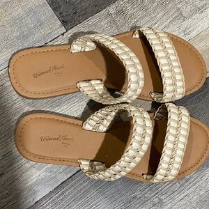 Universal Thread Braided Tan and Cream Sandals